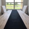 CleverDelights Black Linen Hemstitch Table Runner - 16" x 120" - 100% Linen view 1