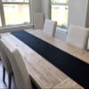 CleverDelights Black Linen Hemstitch Table Runner - 16" x 120" - 100% Linen view 2