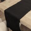 CleverDelights Black Linen Hemstitch Table Runner - 16" x 120" - 100% Linen view 3