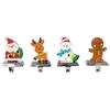 Northlight Set of 4 Christmas Figures Stocking Holders with Silver Base view 1