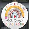 Nazenti Personalized Rainbow Welcome Door Sign for Classroom - Custom Teacher Name Sign, Classroom Door Sign, Back To School Decoration, Teacher Signs for Classroom, Teacher Appreciation Gifts view 1