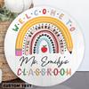 Nazenti Personalized Rainbow Welcome Door Sign for Classroom - Custom Teacher Name Sign, Classroom Door Sign, Back To School Decoration, Teacher Signs for Classroom, Teacher Appreciation Gifts view 2