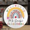 Nazenti Personalized Rainbow Welcome Door Sign for Classroom - Custom Teacher Name Sign, Classroom Door Sign, Back To School Decoration, Teacher Signs for Classroom, Teacher Appreciation Gifts view 3