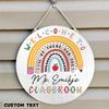 Nazenti Personalized Rainbow Welcome Door Sign for Classroom - Custom Teacher Name Sign, Classroom Door Sign, Back To School Decoration, Teacher Signs for Classroom, Teacher Appreciation Gifts view 4