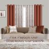 Mrs.Naturall Burnt Orange Blackout Curtains 96 Inches Long 2 Panel Set,Fall Decorative Hippie Bohemain Curtains for Living Room 96 Inch Length view 2