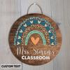 Nazenti Personalized Blue Rainbow Door Sign for Classroom - Custom Teacher Name Sign, Classroom Door Sign, Back To School Decoration, Teacher Signs for Classroom, Teacher Appreciation Gifts view 2