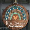 Nazenti Personalized Blue Rainbow Door Sign for Classroom - Custom Teacher Name Sign, Classroom Door Sign, Back To School Decoration, Teacher Signs for Classroom, Teacher Appreciation Gifts view 3