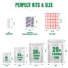 120 Mylar Bags for Food Storage with Oxygen Absorbers 120 x 300cc, Mylar Bags 9 Mil 1 Gallon, 1 Quart, 1/2 Pint, 40 Oz, Stand-Up Zipper Resealable Bags & Heat Sealable Food Storage Bags + Labels view 2