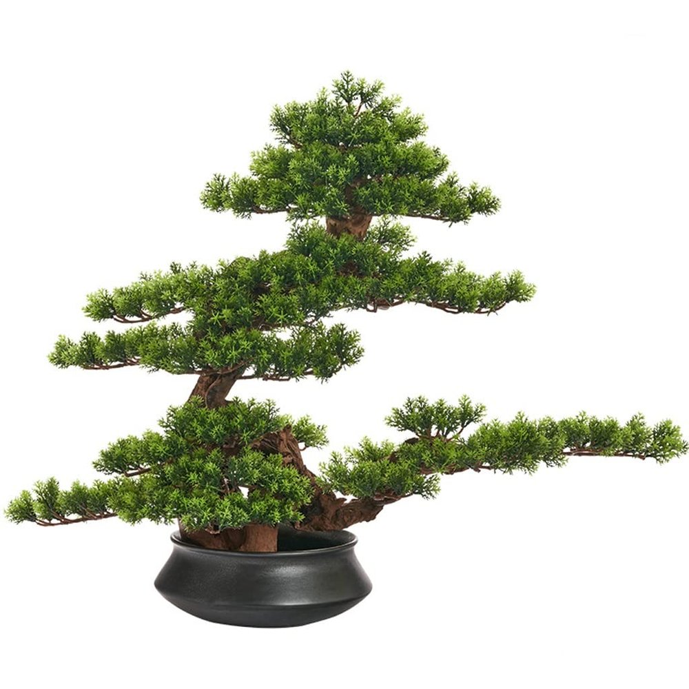 Artificial Plants Display Tree Simulation Bonsai Tree Chinese Style Welcome Pine Indoor Potted Bonsai Plant Decoration Zen Dry Landscape Ornaments Home Office Hotel Decor Book Shelf Decor Ornaments
