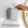 Toothbrush Holder Wall Mounted for Bathroom, Wall Toothbrush Holders for Electric Toothbrush, Toothpaste, Razor, Self Adhesive Wallmount Organizer (Grey view 3