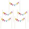 LUOZZY 5pcs Circus Carnival Theme Cake Topper Triangle Flag Banner Shape Decoration Festive Party Props for Circus Carnival Theme Supply view 1