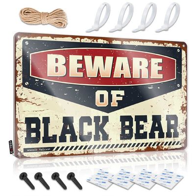 Tin Signs Vintage Funny Beware of Black Bear Sign Personalized Bar Signs Gift for Husband ( Size : 20X30CM )