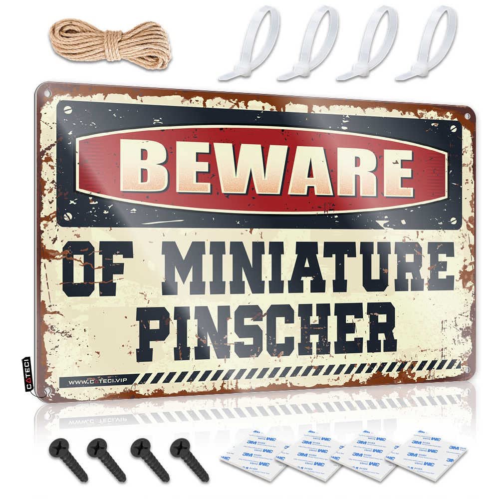 gaeruite Dorm Room Door Sign Beware of Miniature Pinscher Sign Playroom Decor Metal Bar Signs (Size : 20X30CM)