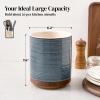 DOWAN 360 Rotating Extra Large Cooking Utensil Holder, 7.6" Kitchen Utensil Holder for Countertop, Utensil Crock for Farmhouse Kitchen Decor, Ceramic Stable Utensil Caddy, Blue view 2