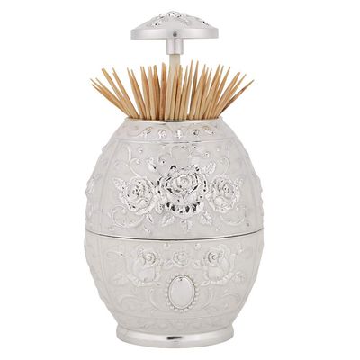 Pssopp Toothpick Dispenser, Portable Retro Up Toothpick Case Storage Organizer Zinc Alloy Toothpick Holder for Kitchen Toothpick HoldersKitchen Accessories