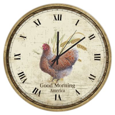 Fun Quote Saying Wall Clock 16in Quartz Analog Chic Wheat Art Antique Wall Clock Good Morning Americ Wooden Wall Clocks 4th of July Decor Quartz Analog Quiet Desk Clock for Bathroom Master Room Office