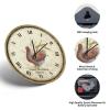 Fun Quote Saying Wall Clock 16in Quartz Analog Chic Wheat Art Antique Wall Clock Good Morning Americ Wooden Wall Clocks 4th of July Decor Quartz Analog Quiet Desk Clock for Bathroom Master Room Office view 3