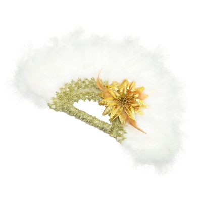 Beavorty Bridal Fan Handheld Fan African Custom Wedding Bridal Show Fan Wedding Plume Fan for Costume Dancing Show Tea Party Wedding Decoration