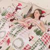 Christmas Quilt Set King Size Christmas Bedding Reversible Quilt Rustic Lodge Moose Buffalo Red Plaid Patchwork Bedding Holiday Xmas Home Decor Lightweight Quilt Bedspread Coverlet view 2