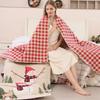 Christmas Quilt Set King Size Christmas Bedding Reversible Quilt Rustic Lodge Moose Buffalo Red Plaid Patchwork Bedding Holiday Xmas Home Decor Lightweight Quilt Bedspread Coverlet view 4