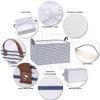 Hinwo 70L Extra Large Storage Bins, 6-Pack Closet Organizers and Storage, Foldable Clothes Storage Baskets with Handles, Containers for Clothing, Blanket, Comforters, Toys, Bedding (Navy Stripe) view 4