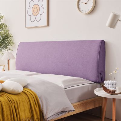Solid Color Headboard High Resilience Bed Backrest Wall Pillow Lumbar Support Pillow Linen Upholstered Pillows Removable Cover for Bedroom Dorm,C,with headboard 74.8"/190cm