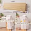 Solid Color Headboard High Resilience Bed Backrest Wall Pillow Lumbar Support Pillow Linen Upholstered Pillows Removable Cover for Bedroom Dorm,C,with headboard 74.8"/190cm view 2