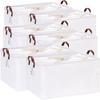 Hinwo 70L Extra Large Storage Bins, 6-Pack Closet Organizers and Storage, Foldable Clothes Storage Baskets with Handles, Containers for Clothing, Blanket, Comforters, Toys, Bedding (White) view 1