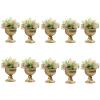 10 Pcs Gold Vases for Centerpieces, Metal Urn Planter Elegant Wedding Centerpieces Vase for Wedding Party Decoration, 13cm/5.12" Tall Home Flower Stand, Mini Sized Plant Pots (10 * 12.5 * 13Hcm) view 1