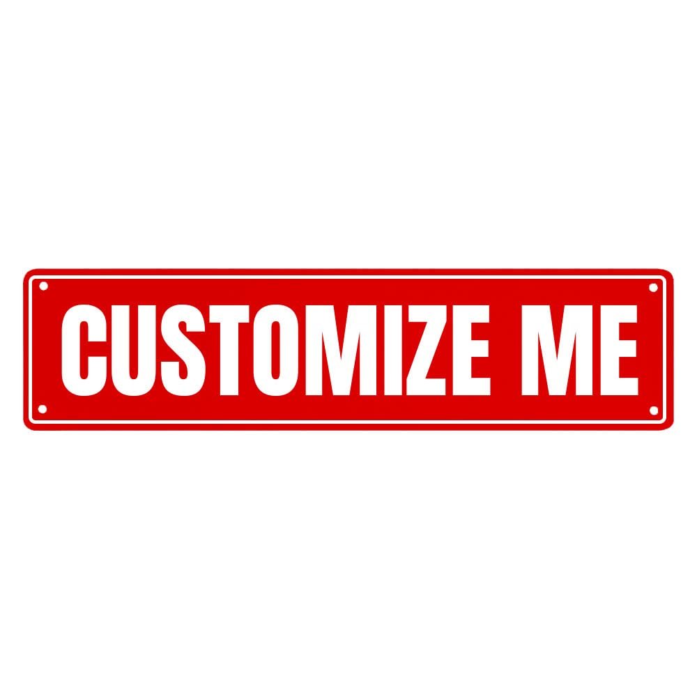 iPrint Personalized Custom Metal Signs, Customize Your Own Street Signs Road Signs, Waterproof Signs with Photo Picture Text Logo for Home, Garden, Office Buildings, 16"x4"