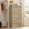 AGOTENI Natural Narrow Shoe Storage Cabinet with 3 Flip Doors & Adjustable Shelf, Modern for Entryway Hallway (22.4W x 9.4D x 42.3H) view 3