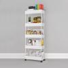 CraftThink Contemporary Vertical Bookshelf, 4 Tier Organizer Open Multipurpose Bookshelf with Metal Frame and Plastic Shelf for Living Room Bedroom Home Office, White 16" L x 7" W x 45.5" H view 1