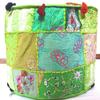 Indian Pouf Ottoman Turquoise Pouffe Foot Stool Floor Pillow Ethnic Decor (18" x 18" x 14" Inch) view 1