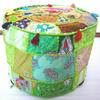 Indian Pouf Ottoman Turquoise Pouffe Foot Stool Floor Pillow Ethnic Decor (18" x 18" x 14" Inch) view 2
