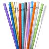 ALINK 12-Pack Reusable Glitter Straws, 13 inch Extra Long Hard Plastic Tumbler Straws for Stanley Cups, 64 oz 40 oz 32 oz Tumblers, Yeti, Mason Jar, Gallon Jug with Brush - Assroted Colored view 1