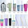 ALINK 12-Pack Reusable Glitter Straws, 13 inch Extra Long Hard Plastic Tumbler Straws for Stanley Cups, 64 oz 40 oz 32 oz Tumblers, Yeti, Mason Jar, Gallon Jug with Brush - Assroted Colored view 4