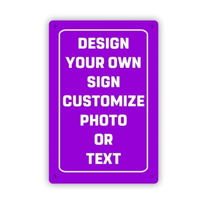 iPrint Personalized Custom Aluminum Metal Signs with Your Text, Image, Photo, Name, Logo, Pictures Make Your Own Metal Signs for Home Garden Street, 12"x16"