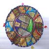 New Pouf Ottoman Ethnic Pillow Indian Saree Pouffe Round Poof Foot Stool Cover (18" x 18" x 14" Inch) view 3