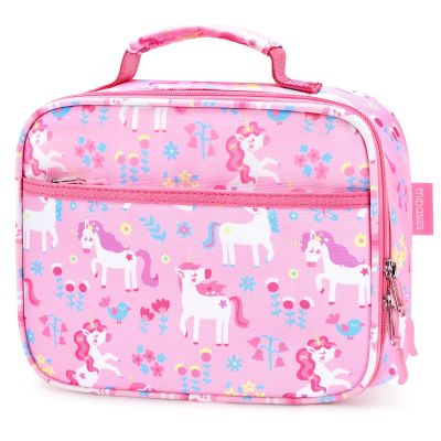 mibasies Kids Lunch Box for Girls, Insulated and Reusable Lunch Bag for School Preschool Kindergarten, Flower Unicorn