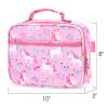 mibasies Kids Lunch Box for Girls, Insulated and Reusable Lunch Bag for School Preschool Kindergarten, Flower Unicorn view 3