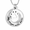 SHEIL My Angel with Paws Pet Cremation Jewelry for Ashes Pendant Stainless Steel Keepsake Holder Dog Cat Memorial Urn Necklace view 1