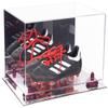 Better Display Cases Acrylic Kids Shoes Display Case - Medium Rectangle Box with Clear Case, Purple Risers and Mirror Base 12" x 8.25" x 8" (A004/V41) view 1