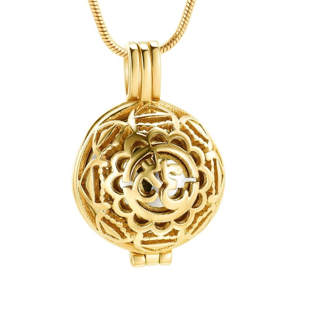SHEIL Hollow Design Urn Necklace for Ashes Stainless Steel Keepsake Pendant Holder Ashes for Pet Human Memorial Cremation Jewelry