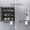 Wall Mount Bathroom Mirror Cabinet Medicine Cabinet Aluminum Hanging Cabinet with Mirror Door and Towel Bar Bathroom Wall Mirror Cabinet 21.6 * 25.5 * 4.3 INCH Blue/Black/White view 4