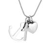 SHEIL Heart Cremation Jewelry for Ashes with Cross Anchor Pendant Stainless Steel Keepsake Ash Jewelry Holder Ashes view 1