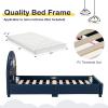 HONEY JOY Twin Bed Frames for Kids, Toddler Wooden Twin Bed Platform with Headboard & Slat Base, No Box Spring Needed, Children Bedroom Furniture for Boys Girls, Fits Standard Twin Mattress, Planet view 2