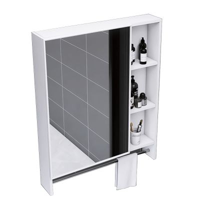 Wall Mount Bathroom Mirror Cabinet Medicine Cabinet Aluminum Hanging Cabinet with Mirror Door and Towel Bar Bathroom Wall Mirror Cabinet 21.6 * 25.5 * 4.3 INCH Blue/Black/White