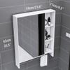 Wall Mount Bathroom Mirror Cabinet Medicine Cabinet Aluminum Hanging Cabinet with Mirror Door and Towel Bar Bathroom Wall Mirror Cabinet 21.6 * 25.5 * 4.3 INCH Blue/Black/White view 2