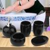 5Pcs Bathroom Accessories Ceramic Dispenser Toothbrush Holder Bath Set , gum Bathroom Accessories Lotion Dispenser Toothbrush Holder soaps Dish(Black) , 5Pcs Bathroom Accessories Ceramic Dispenser view 2