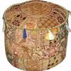 Handmade Bohemian Patchwork Pouffe Cover Ottoman Ethnic Decor Pouffe Foot Stool (18" x 18" x 14" Inch) view 1